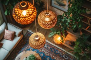 Suspension luminaire naturelle : lampe en osier, rotin ou bois pour une ambiance ethnique